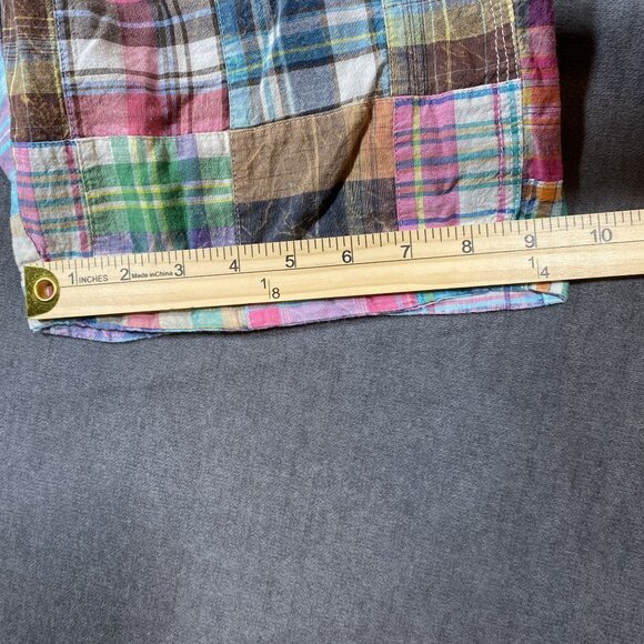 Mens Patchwork Plaid Reversible Shorts Size 32 Multicolor Casual Summer Wear - Picture 7 of 9